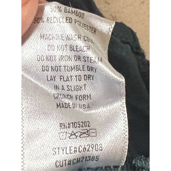 Chalet et ceci Lagenlook Colorblocked Bamboo Blend Green Tunic L - Picture 9 of 9